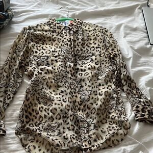 Equipment Leopard Print Button Down Shirt